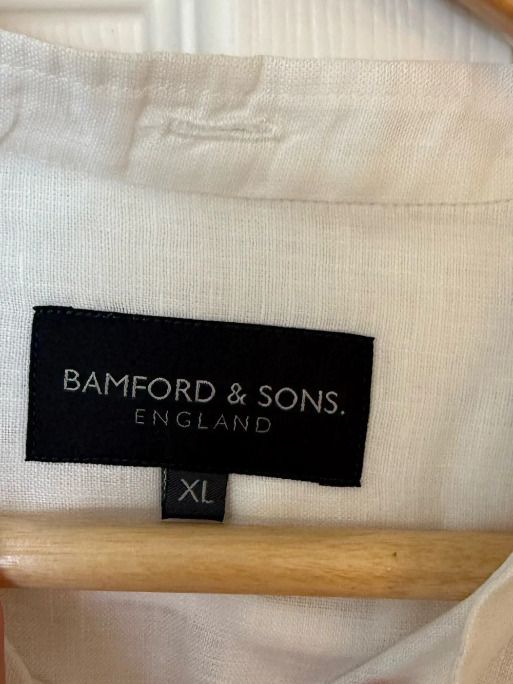 Bamford & Sons white linen men’s shirt - Picture 2 of 4